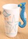 Animal 3D Shape Hand Painted Ceramic 450 ML Coffee Mugs w/ Assorted Printed Animal Character Ideal Gift for Kids, Teenagers, Man &amp; Woman (SEAHORESE)