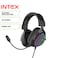 Intex IT-311-RGB GameTime Pro Gaming Headset 7.1 Stereo HiFi RGB Light Detachable Mic 50mm Driver Noise Isolation Over Ear Headphones for PC PS5 PS4 Black