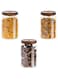 Jorunb Glass Storage Jars Set of 3 Airtight Food Storage Containers with Bamboo lids, Clear Glass Canisters for Pantry, kitchen, Flour, Sugar, Tea, Coffee, Snack, Spice and Herbs 3pc_800ml