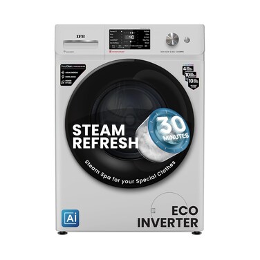 IFB 10 Kg Front Load Washing Machine, 1400 RPM, AI Powered, Steam Wash, Inverter Motor &ndash; Executive Plus VXN 1014KH - Grey White