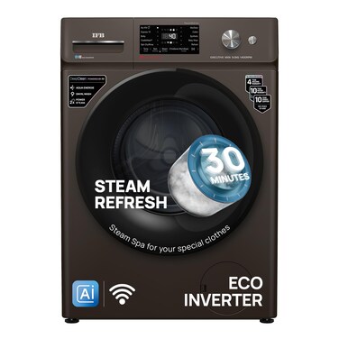 IFB 10 Kg Front Load Washing Machine, 1400 RPM, AI Powered, Steam Wash, Inverter Motor &ndash; Executive Plus MBN 1014KH - Mocha