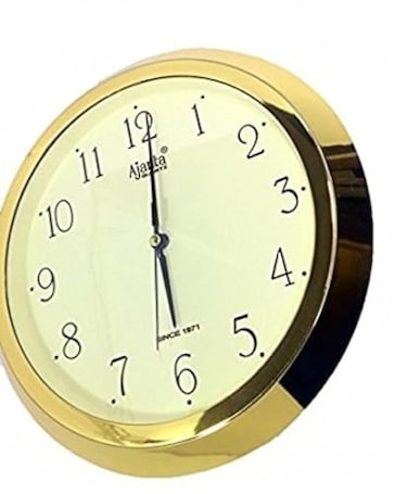 Ajanta Quartz Analog Wall Clock &ndash; Golden Plastic Frame, 43.5 x 31.4 x 8.3 cm   Oval Design for Living Room, Office &amp; Bedroom