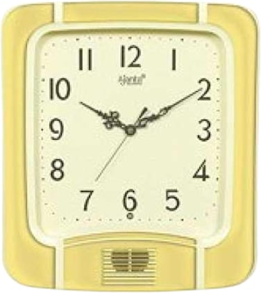 Ajanta Plain Musical Wall Clock &ndash; White   Hourly Melody   Elegant Decorative Design   Battery Operated Quartz Movement   Ideal for Home &amp; Office