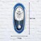 Ajanta 1627 Musical Pendulum Wall Clock &ndash; Blue   Quartz Movement   Hourly Melodies &amp; Night Sensor   Elegant Oval Design   50.7 x 24.9 cm