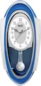 Ajanta 1627 Musical Pendulum Wall Clock &ndash; Blue   Quartz Movement   Hourly Melodies &amp; Night Sensor   Elegant Oval Design   50.7 x 24.9 cm