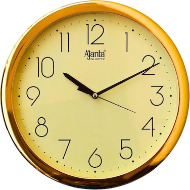 Ajanta Quartz Analog Wall Clock &ndash; 26cm Ivory Abstract Design with Step Movement, Plastic Frame &ndash; Modern Round Wall Clock for Living Room, Bedroom, Kitchen &amp; Office (Model 957-Ivory)