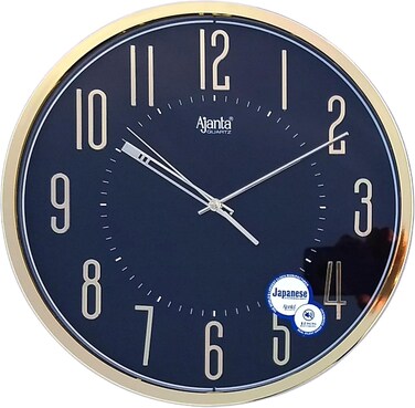 Ajanta 2757 Plastic Abstract Sweep Analog Wall Clock &ndash; Black   30.3 cm x 30.3 cm x 4.5 cm   Silent Sweep Mechanism   Modern Abstract Design   Battery Operated