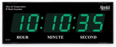 Ajanta Quartz Digital Wall Clock &ndash; Green LED Display with Battery Backup, Electric Powered, Accurate Quartz Timekeeping &ndash; Modern Plastic Wall Clock for Home &amp; Office (Model 127-Green)