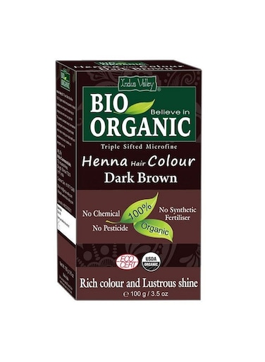 Indus Valley Bio Organic Henna Hair Colour - Dark Brown, 100 g