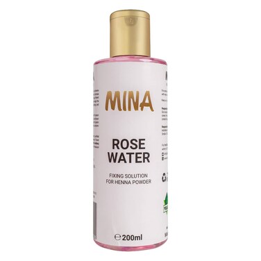 Mina Rose Water Facial Toner And Eyebrow Henna Tint Fixing Solution, Calming &amp; Soothing, Suitable For All Skin Types, Organic, Refreshing Natural Rose Water, 200ml