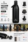 Atlasware Stainless Steel Vacuum Bottle with Carry Handle, Double-Wall Insulated and Leakproof, Black, 2000 ml