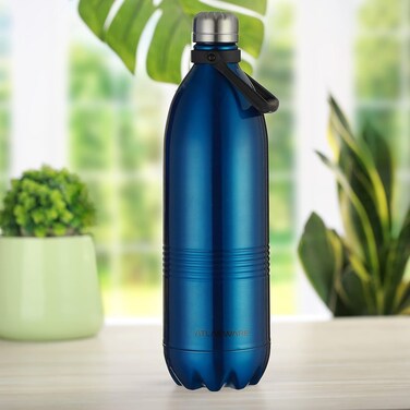 Atlasware Stainless Steel Vacuum Water Bottle 2000ml &ndash; Double Wall Insulated, Leakproof, Hot &amp; Cold Flask, Dark Blue
