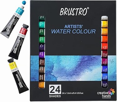 BRUSTRO Artists Watercolour Set of 24 Colours