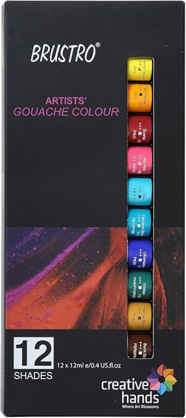 BRUSTRO Artists Gouache Colour Set of 12 Colours