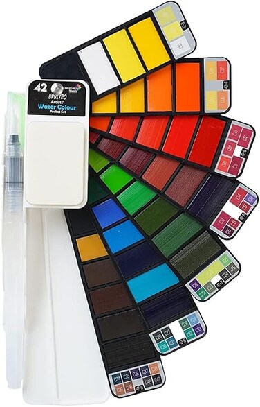 Brustro Artists  Watercolour Pan Set of 42 Colours