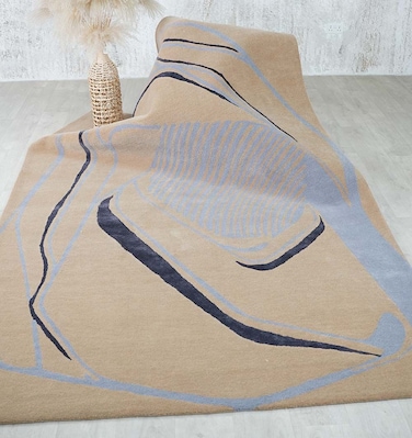 سجادة الجوت المضفرة سجادة سوداء وطبيعية 90 سم سجادة مستديرة الشكل