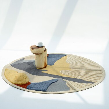 Ramsha Handmade Multi Color 200cm Round Hand Tufted Rug - HTW 59