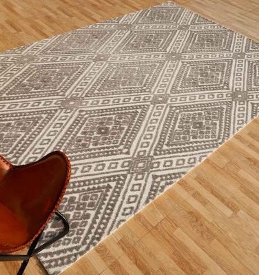 Ramsha Grey &amp; White Color 180X280cm Home Decor Novara Rug - CMN 54