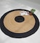 Handmade Natural &amp; Black Color 90 CM Ramsha Braided Jute Round Rug - BR 003