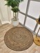 Ramsha Handmade Natural &amp; Black Color 120 CM Braided Jute Round Rug - BR 004