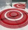 Ramsha Handmade 90 CM Indoor Cotton Round Rug in Red &amp; White Color - BR 005