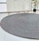 Handmade Black &amp; White Color 120 CM Ramsha Cotton Round Rug - BR 007