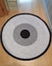 Handmade White &amp; Black Color 90 CM Cotton Round Rug - BR 010
