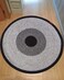 Handmade White &amp; Black Color 120 CM Cotton Round Rug - BR 010