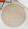 Handmade Natural &amp; White Color 150 CM Braided Jute Round Rug - BR 012