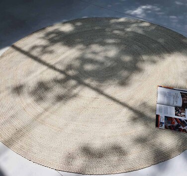 Handmade Bleach Color 200cm Braided Round Jute Rug - BR 017