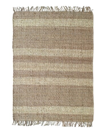 سجادة الجوت المضفرة سجادة سوداء وطبيعية 90 سم سجادة مستديرة الشكل