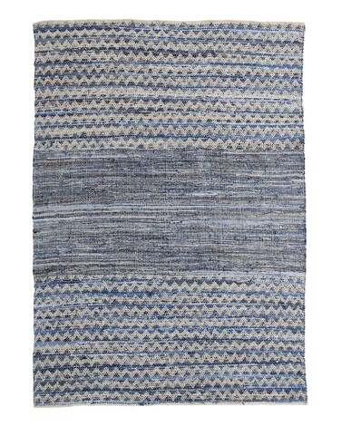 Ramsha Handmade Living Room Blue Color 170x240cm Denim Cotton Woven Rug - WR 009