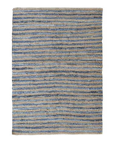Ramsha Handmade Blue Color 170x240cm Denim Cotton Doorway Woven Rug - WR 010
