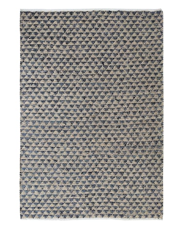 سجادة الجوت المضفرة سجادة سوداء وطبيعية 90 سم سجادة مستديرة الشكل