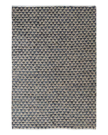 Ramsha Handmade Area Rug 200x300cm Multi Color Jute &amp; Leather Woven Rug - WR 019