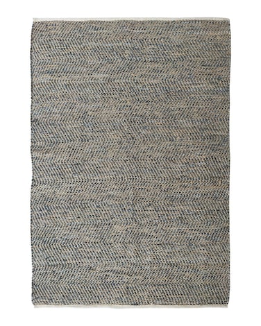 Ramsha Handmade Area Rug Multi Color 200x300cm Jute &amp; Leather Woven Rug WR 021
