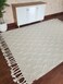 Ramsha Handmade Natural White Color  170x240cm Wool &amp; Cotton Woven Rug with Fringes - SRN 005