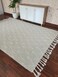 Ramsha Handmade Natural White Color  170x240cm Wool &amp; Cotton Woven Rug with Fringes - SRN 005