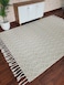 Ramsha Handmade Natural White Color 170x240cm Woven Rug with Fringes - SRN 007