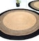 Ramsha Handmade round shaped natural black color jute rug 120 cm br-028 Braided Jute Floor Round Rug