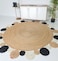 Handmade Ramsha jute rug round rug 120 cm outdoor rug br-029 black and natural Braided Jute Round Rug