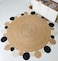 Handmade Ramsha jute rug round rug 120 cm outdoor rug br-029 black and natural Braided Jute Round Rug
