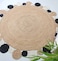 Handmade Ramsha jute rug round rug 120 cm outdoor rug br-029 black and natural Braided Jute Round Rug