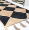 Ramsha Handmade Natural &amp; Black Color kitchen mat 80x200 cm Br-030 Braided Rug with Tassel
