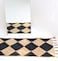 Ramsha Handmade Natural &amp; Black Color kitchen mat 80x200 cm Br-030 Braided Rug with Tassel