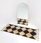 Ramsha Handmade Natural &amp; Black Color kitchen mat 80x200 cm Br-030 Braided Rug with Tassel