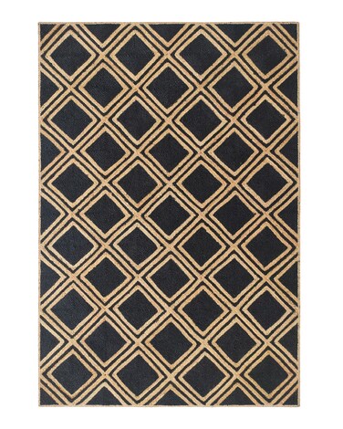 سجادة الجوت المضفرة سجادة سوداء وطبيعية 90 سم سجادة مستديرة الشكل