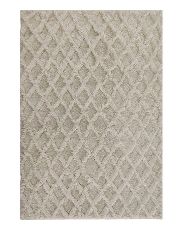 Ramsha Handmade Natural White Color 170x240cm Bedroom Decor Wool Woven Rug - SRN 014
