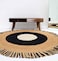 Ramsha Handmade Natural &amp; Black Color 150 CM Braided Jute Round Rug - BR 001