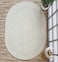 Ramsha Handmade 160x230 cm bleach color Oval Shaped Wool Floor Braided Rug - BR 047